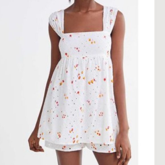 Urban Outfitters Pants - Urban Outfitters Tatiana Eyelet Babydoll Romper